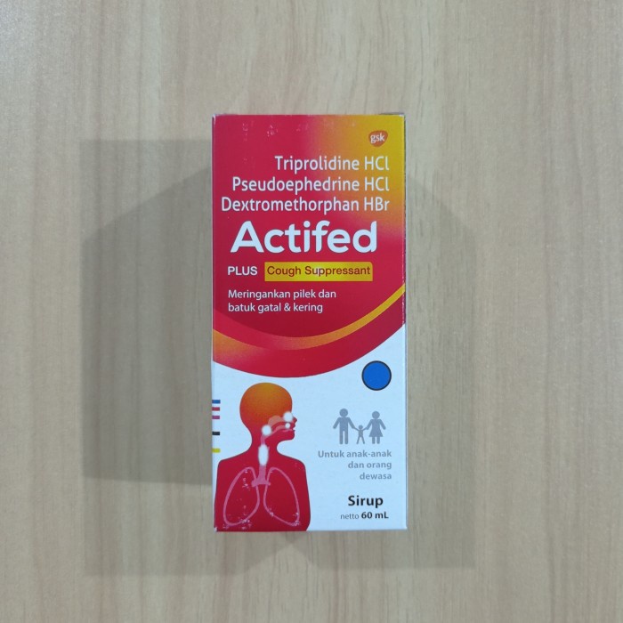 Obat Batuk Kering Actifed Merah 60 ml