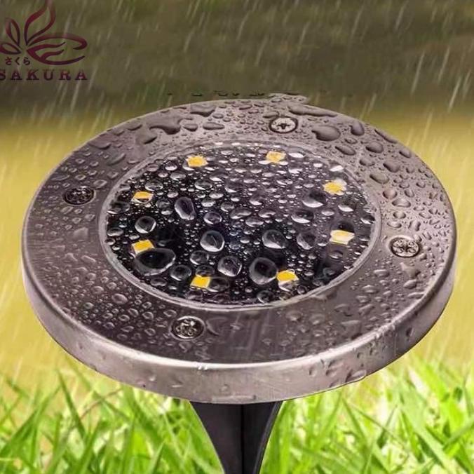 :>:>:>:>] Lampu Taman HIAS Solar Tanam Tancap Bulat Tenaga Surya 8 LED