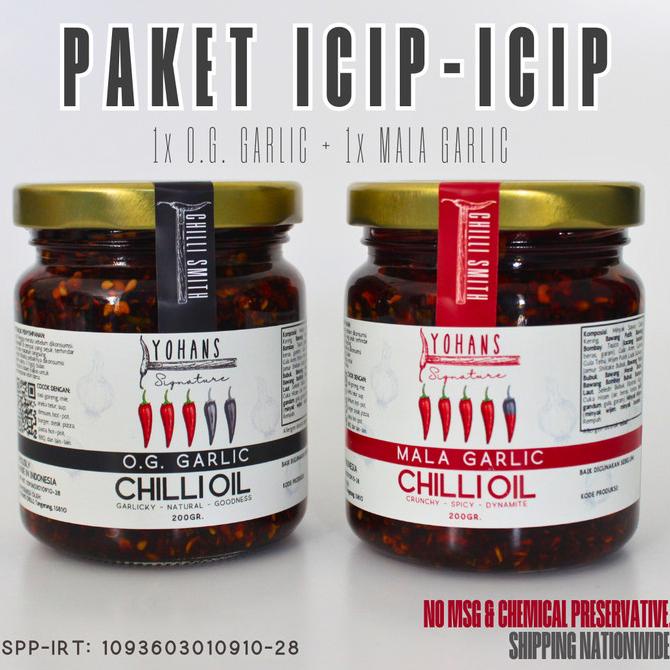

Paket Icip Icip , 2 Rasa Crunchy Garlic Chilli Oil / Sambal Minyak
