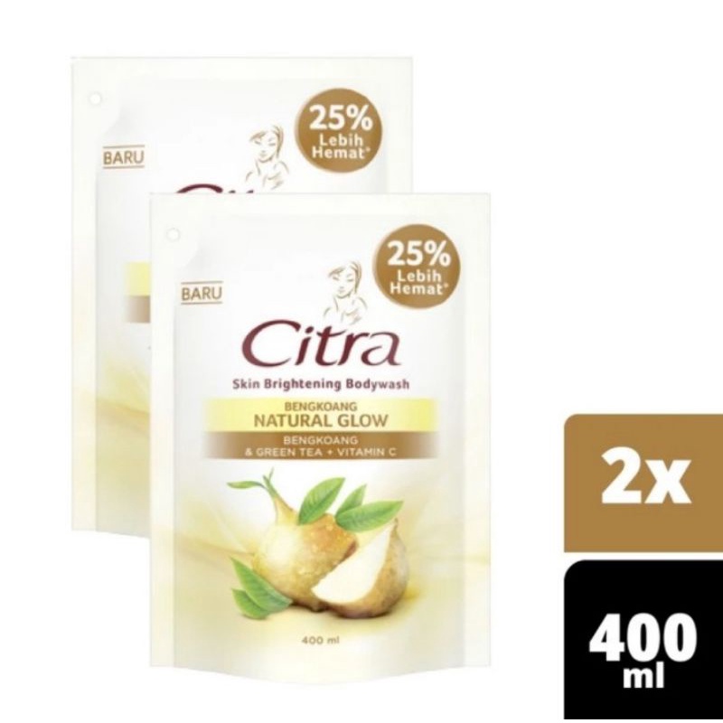 Sabun Mandi Cair Citra Bengkoang Natural Glow Body Wash 400ml 2 Pc