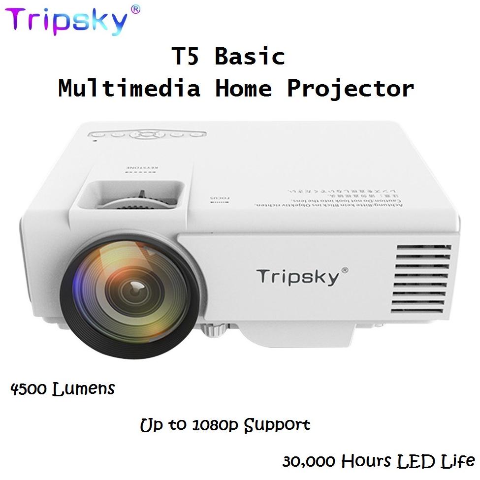 ASE777 TRIPSKY T5 BASIC - Multimedia Home Portable Projector 4500 Lumens - Proyektor Multimedia Terb