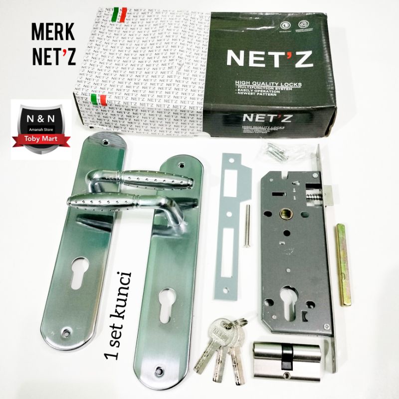 Kunci pintu besar NETZ Anti Karat - Handle pintu set kunci rumah - Engkol gagang pintu rumah