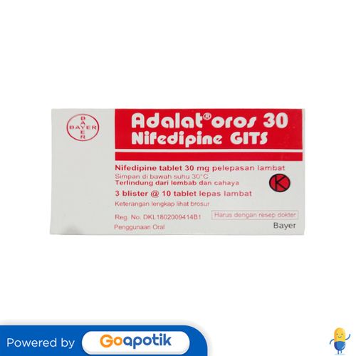 ADALAT OROS 30 MG BOX 30 TABLET