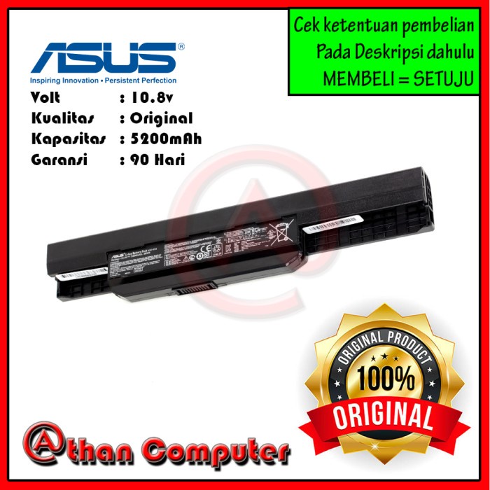 Terlaris Batre Battery Original Asus A43, A43Jc, A43E, A43J, A43S, A43Sa,K43S