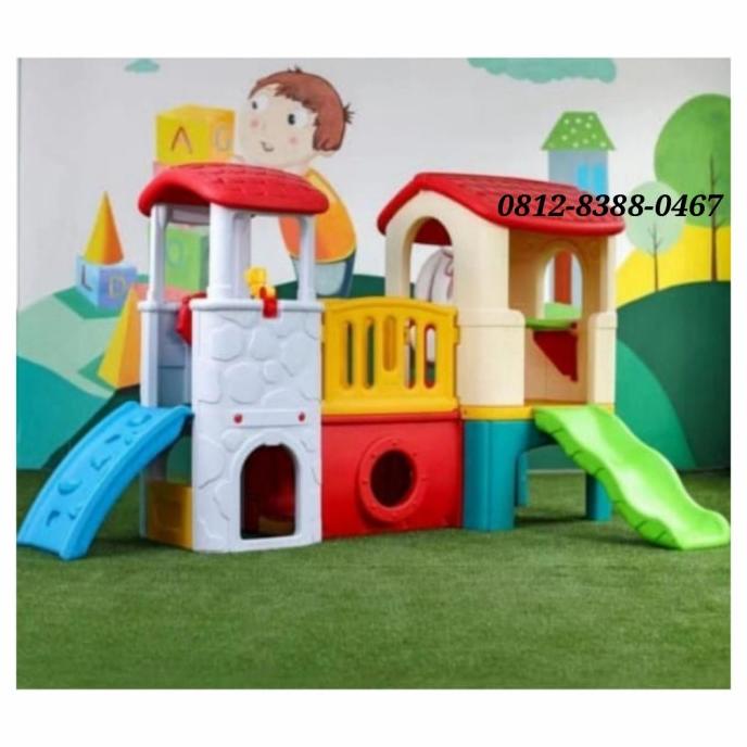 RUMAH RUMAHAN ANAK BESAR PLAY GROUND PLAYHOUSE SLIDE RUMAH PEROSOTAN