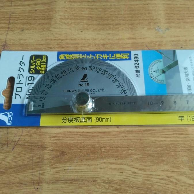 

SHINWA 62480 penggaris busur derajat STAINLESS steel