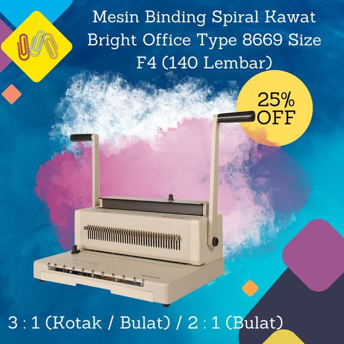 

MESIN BINDING BRIGHT OFFICE 8669 (SPIRAL KAWAT) 3 : 1 (LUBANG KOTAK)