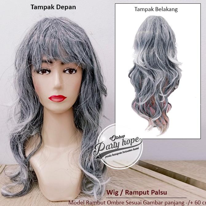Silahkan Order] WIG panjang ombre / Rambut palsu panjang murah / Wig blonde ikal ombre
