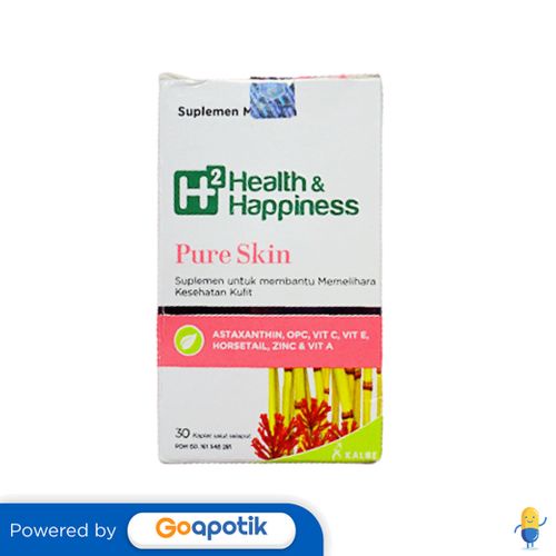 H2 HEALTH & HAPPINESS PURE SKIN BOTOL 30 KAPLET