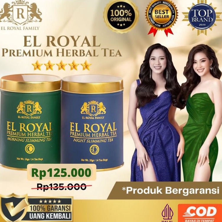 

✨TERBARU✨ El Royal Premium Tea / Teh Pelangsing Siang & Malam (1 paket) - BPOM 100% ORIGINAL 