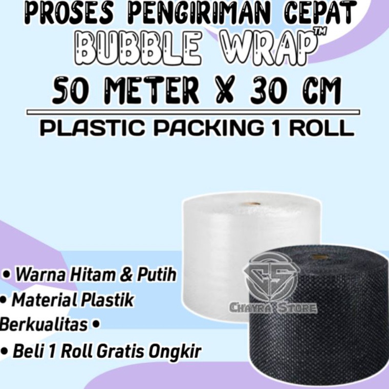 

➻Laris➚ L9RHU Bubble wrap roll 50m x 30cm plastik packing buble warp (TEBAL) H52 Promo