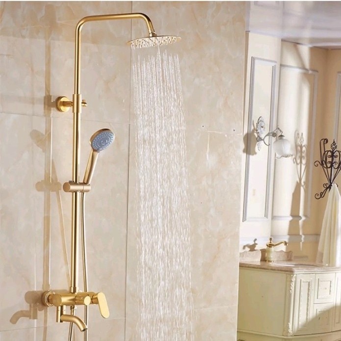 Bestseller Shower Set Gold,Shower Tiang Set Panas Dingin Gold,Shower Panas Dingin