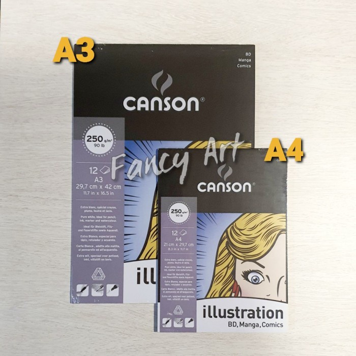 

Terlaris Canson Illustration Pad A4 250Gsm 12Sheets Bd Manga Comic Buku Gambar