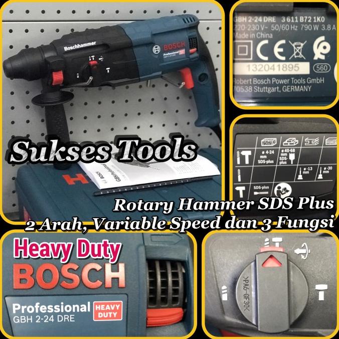 Gbh 2-24 Gbh2-24 Dre (+Mata) Mesin Bor Bobok Beton Bosch Rotary Hammer