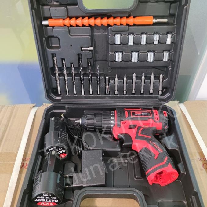 Mesin Bor Baterai Cordless Drill Sunc Tools 12V Set Mata Bor / Jld 12V