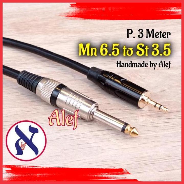 (ALEF) KABEL JACK CONVERTER STEREO 3.5 TO 6.5 MONO GITAR KEYBOARD BASS JEK