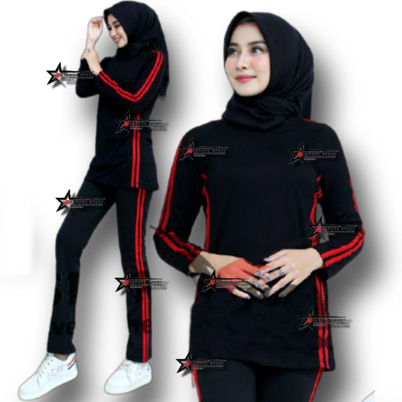 Setelan Baju senam wanita / setelan baju olahraga wanita / setelan baju aerobik