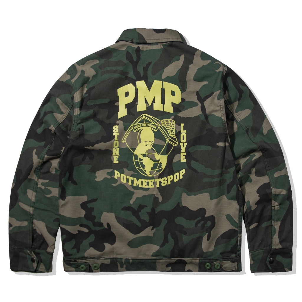 POT MEETS POP - HERER WORK JACKET WOODLAND CAMO SS`23