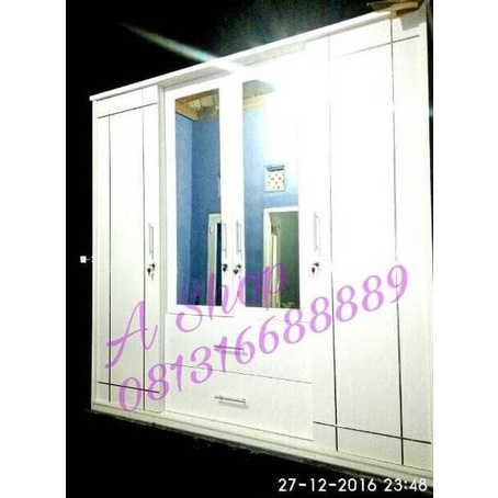 Promo Lemari Pakaian Jumbo 4 Pintu Murah. Lemari Baju Kayu (Papan Alvarodominic88