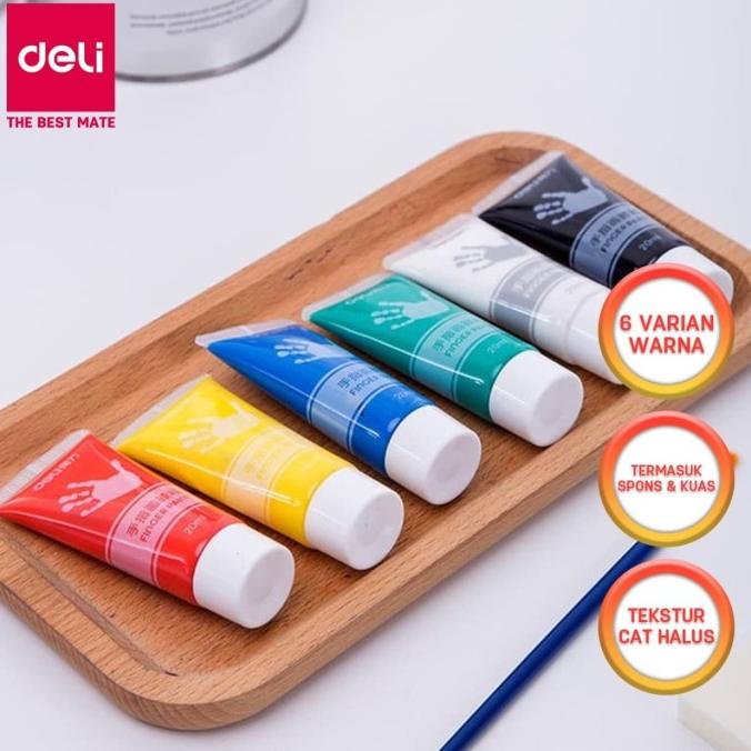 

Deli Cat Jari Tangan Isi 6Warna 20Ml/Warna Dengan Kuas+ 2 Spons 73871