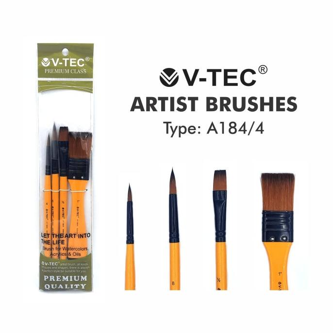 

Vtec Kuas Lukis Brush Set Vt-184 / Kuas Lukis Set 4