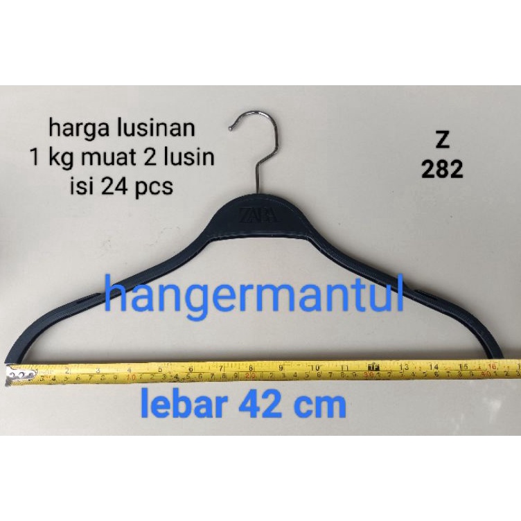 ☌ (12pcs)Hanger distro premium Z282 Hanger mall Hanger plastik hitam ⁂ D ♫