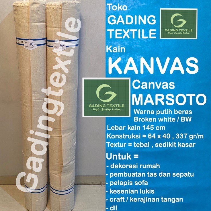 Harga Spesial ( per setengah meter ) kain KANVAS CANVAS MARSOTO TC tetoron katun lebar 145 cm warna 