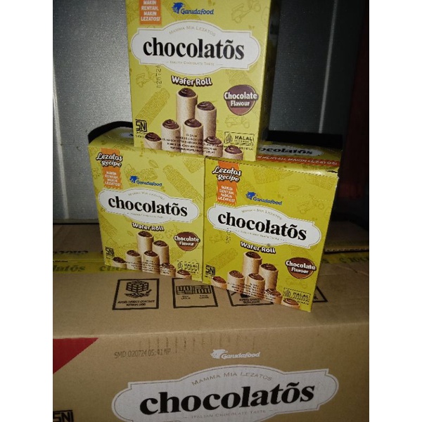 

Chocolatos wafer roll rasa cokelat 1 box isi 24pcs