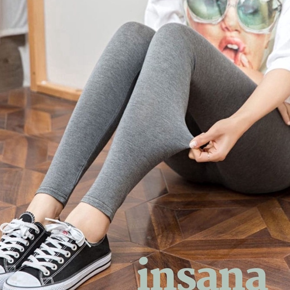 Shopee brand Celana Legging Wanita Panjang Bahan Kaos Strait Tebal - Leging Polos Rayon - Lejing Per