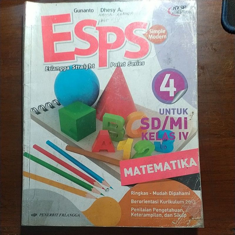 Buku Erlangga ESPS Matematika Kelas 4 sd