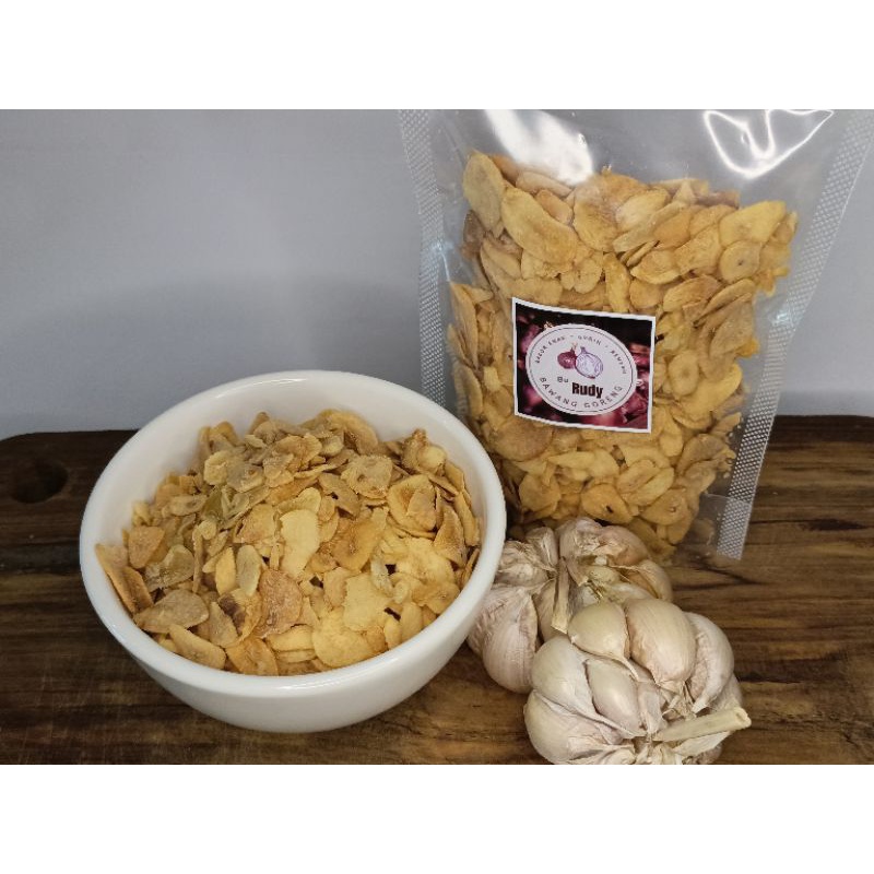 

bawang putih goreng "Bu Rudy" berat 100gr