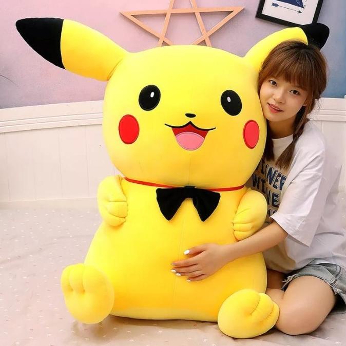 Boneka Pikachu Jumbo Original/Boneka Lucu Lembut/Boneka Jumbo Bahan Pl