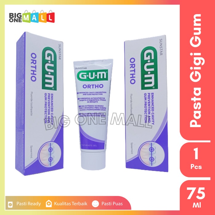Gum Ortho Toothpaste 50Ml, Pasta Gigi Khusus Behel, Odol Gum