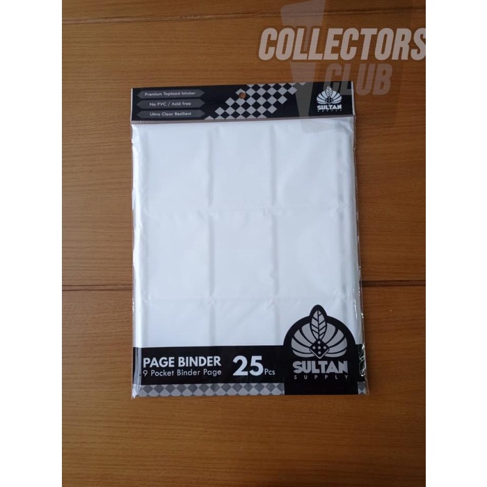 

SULTAN 9 POCKET CLEAR BINDER PAGE - 25PCS
