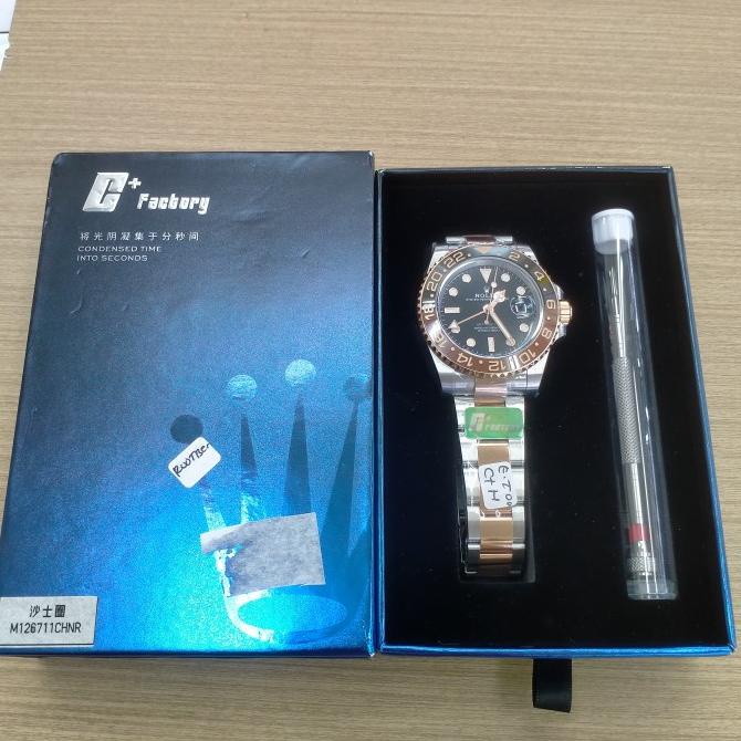 Jam Tangan Pria Rlx0100 Rootbeer Gmt Master Clean + Oinudiana.Shop