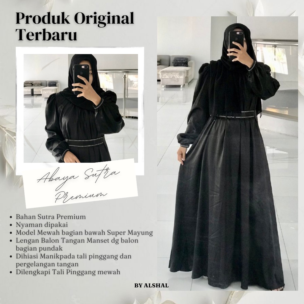 abaya hitam sutra 285 by alshal
