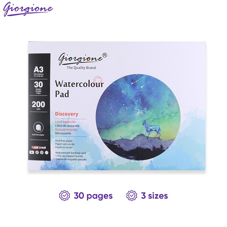 

41 Giorgione Kertas Cat Air Watercolor Paper Pad A3/A4/A5 G-WB30 6876