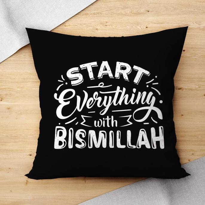 Sale 6.6 Sarung Dan Bantal Sofa Kursi Dekorasi Quotes 40X40Cm Tema Bismillah