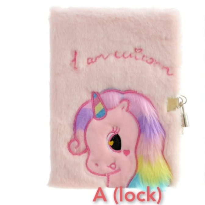 

Notebook Buku Tulis Diary Unicorn Bulu Gembok Lucu Murah Spt Justice