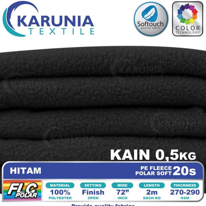 Buruan beli] Kain Polar Fleece 20s | Hitam | Karunia Textile