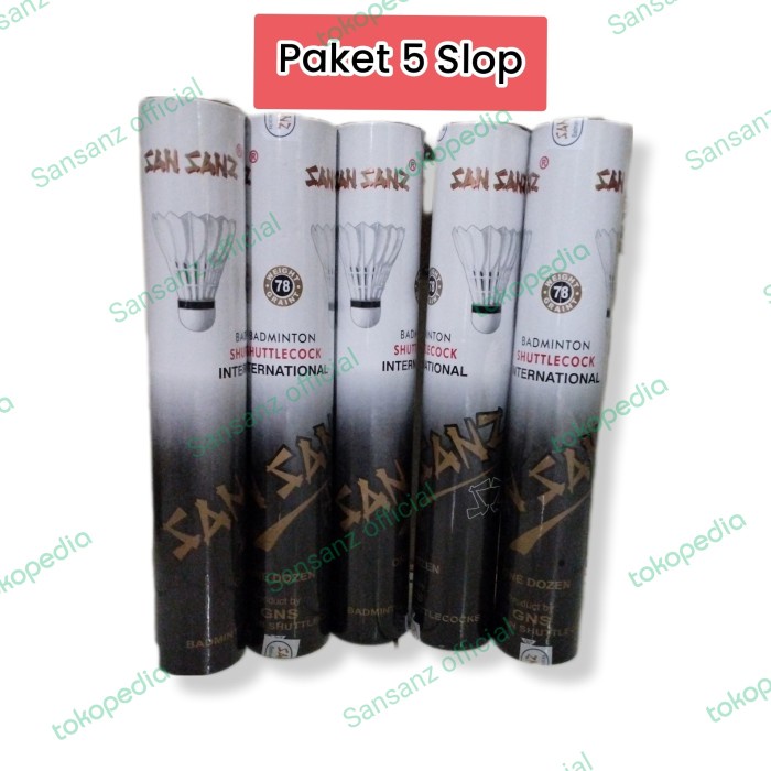 Terlaris Sansanz Shuttlecok Hitam / Black Paket 5 Slop/Tabung