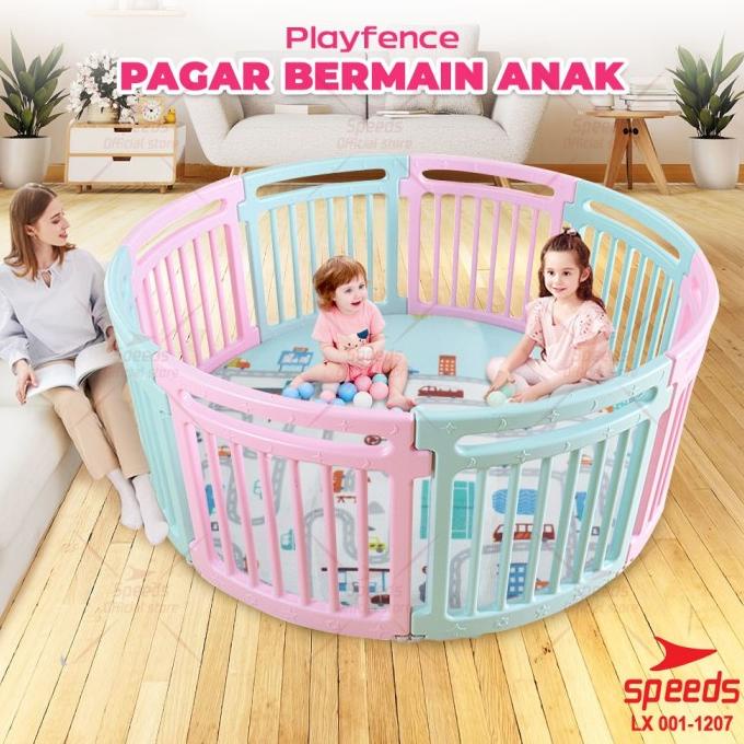 SPEEDS Pagar Mainan Anak Playfence Pagar Bayi Lingkaran Anak 001-1207