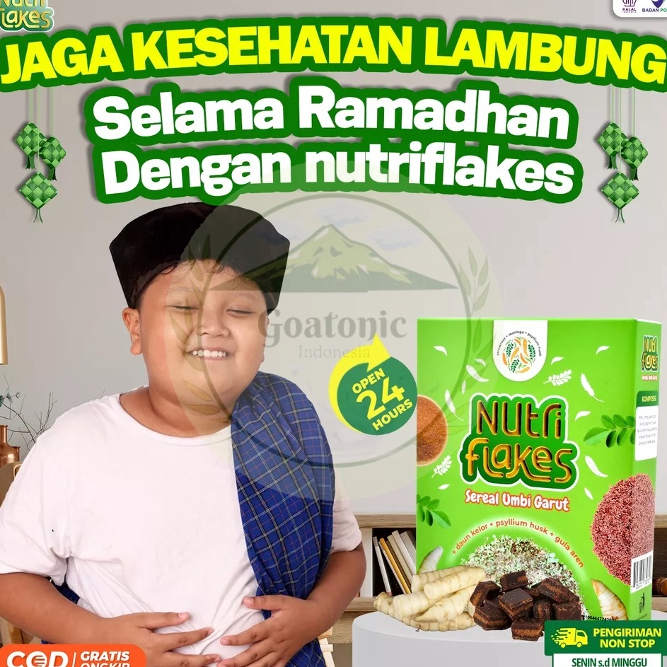 

✨BIG SALE✨ Nutriflakes Original Sereal Umbi Garut & Daun Kelor - Solusi Atasi Asam Lambung Magh Akut Diabetes Suplemen Makanan Diet Tingkatkan Antibody Imunitas Tubuh Isi 280gr !