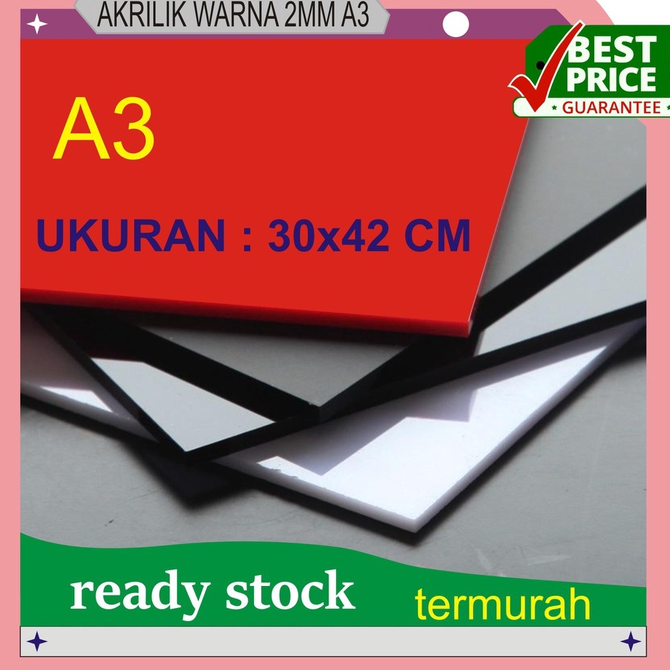 

Grosir.. AKRILIK WARNA / MIKA WARNA 2MM A3 30X42CM 40