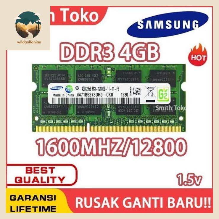 Ram laptop samsung SODIMM 4GB DDR3 DDR3-1600 4G sodim wildaalfaniaa