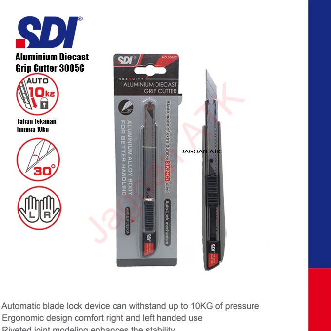 

Kirim sekarang Alumunium Diecast Grip Cutter SDI 3005C 9mm Blade 30 Derajat KN8