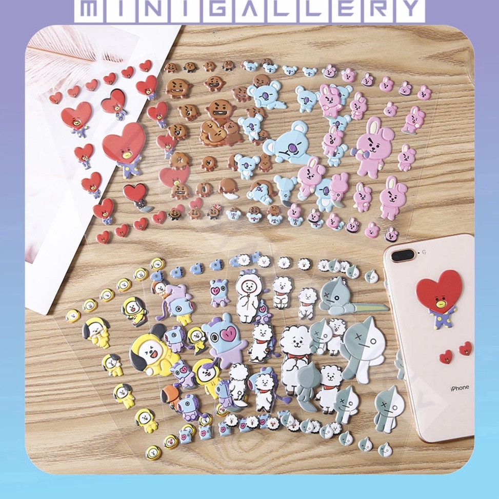 

[VKR] MG 279 Stiker BT21 3D / Sticker Tata Chimmy Koya Cooky Shooky RJ Mang Van / Stiker BT21 z60wm