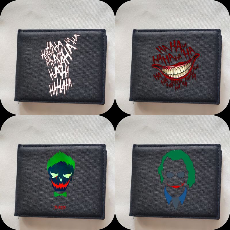 Dompet Kanvas Joker Hahaha Keren / Dompet Lipat Resleting Pria Logo Joker Bahan 100% Kanvas Premium 