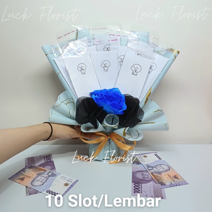 Best Seller Buket Uang 10 Lembar Kecil - Buket Uang Kosong - Buket Bunga Uang