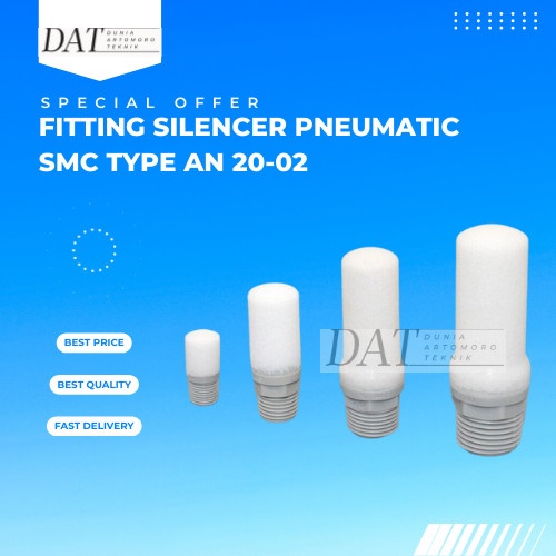 AN 20-02 Fitting Silencer Angin Drat 1/4 Inch SMC